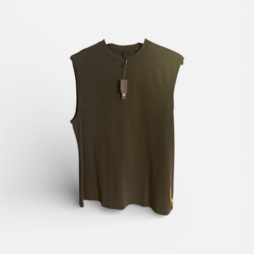 SKIMS SLEEVELESS SEPIA OR OLIVE GREEN TANK